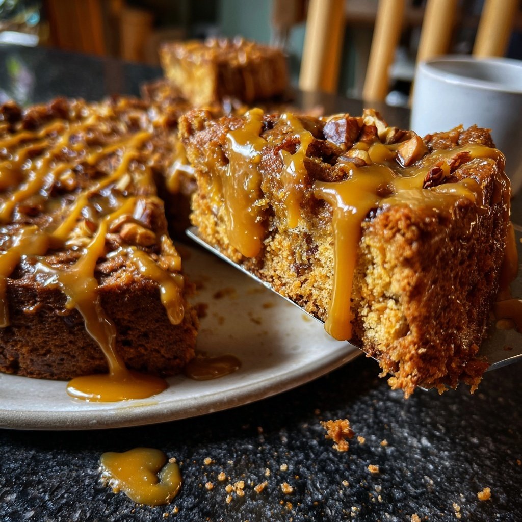 Würziger Lebkuchen Kuchen mit Karamell