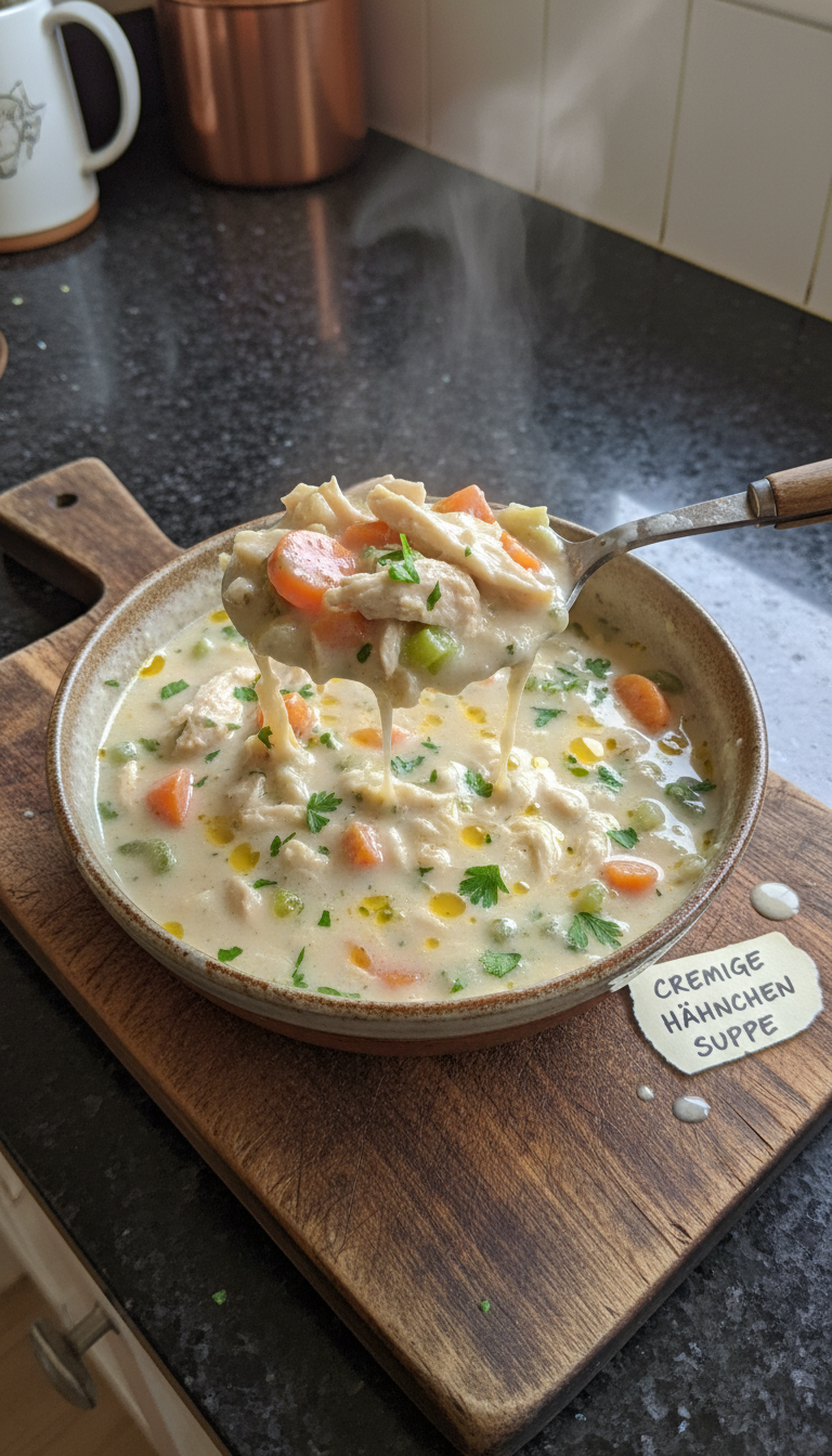 Cremige Hähnchen Suppe Wohlfühlschale