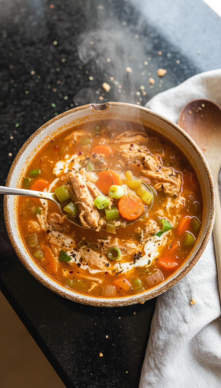 Buffalo Hähnchen Suppe für Kalte Tage​