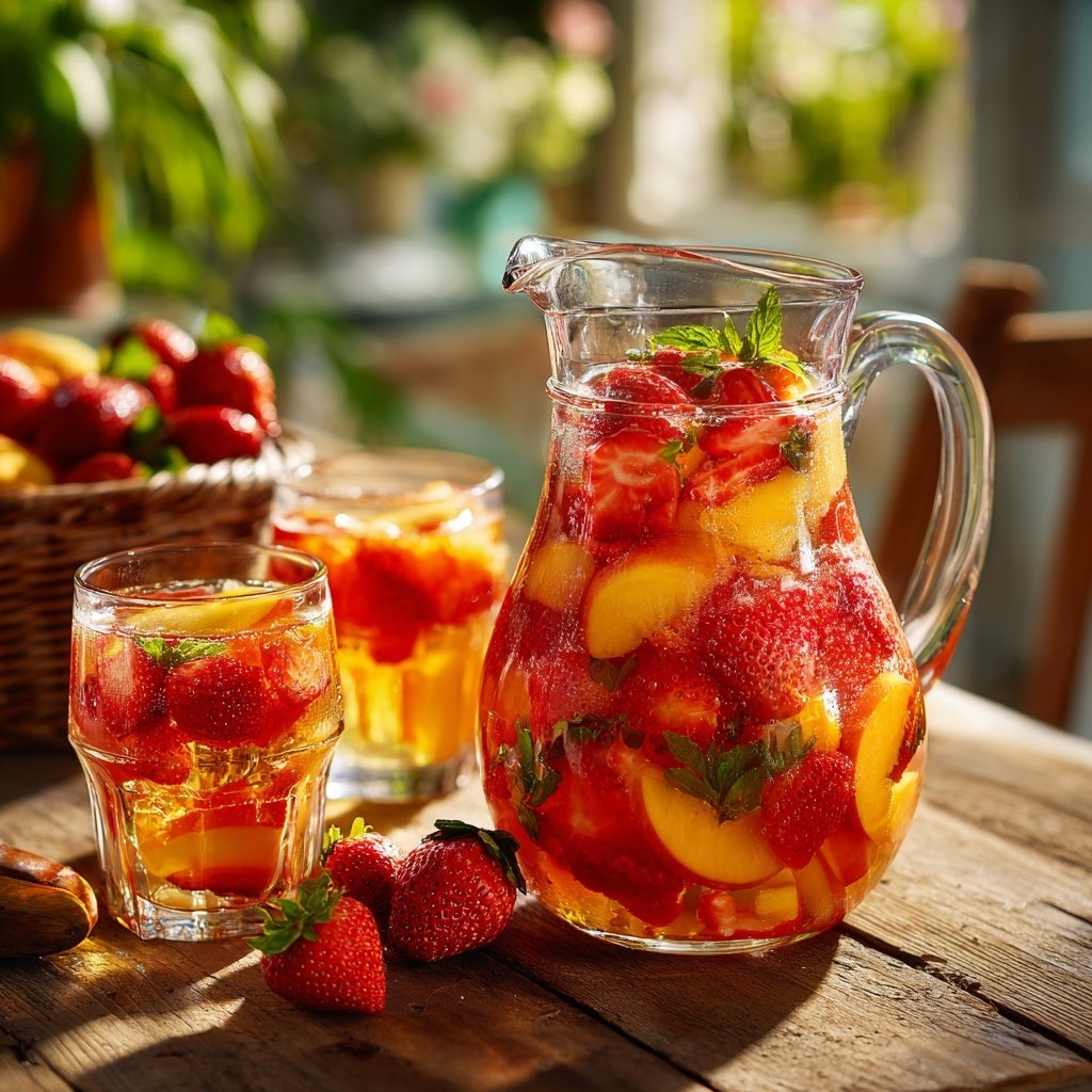 Erdbeere-Pfirsich-Sangria