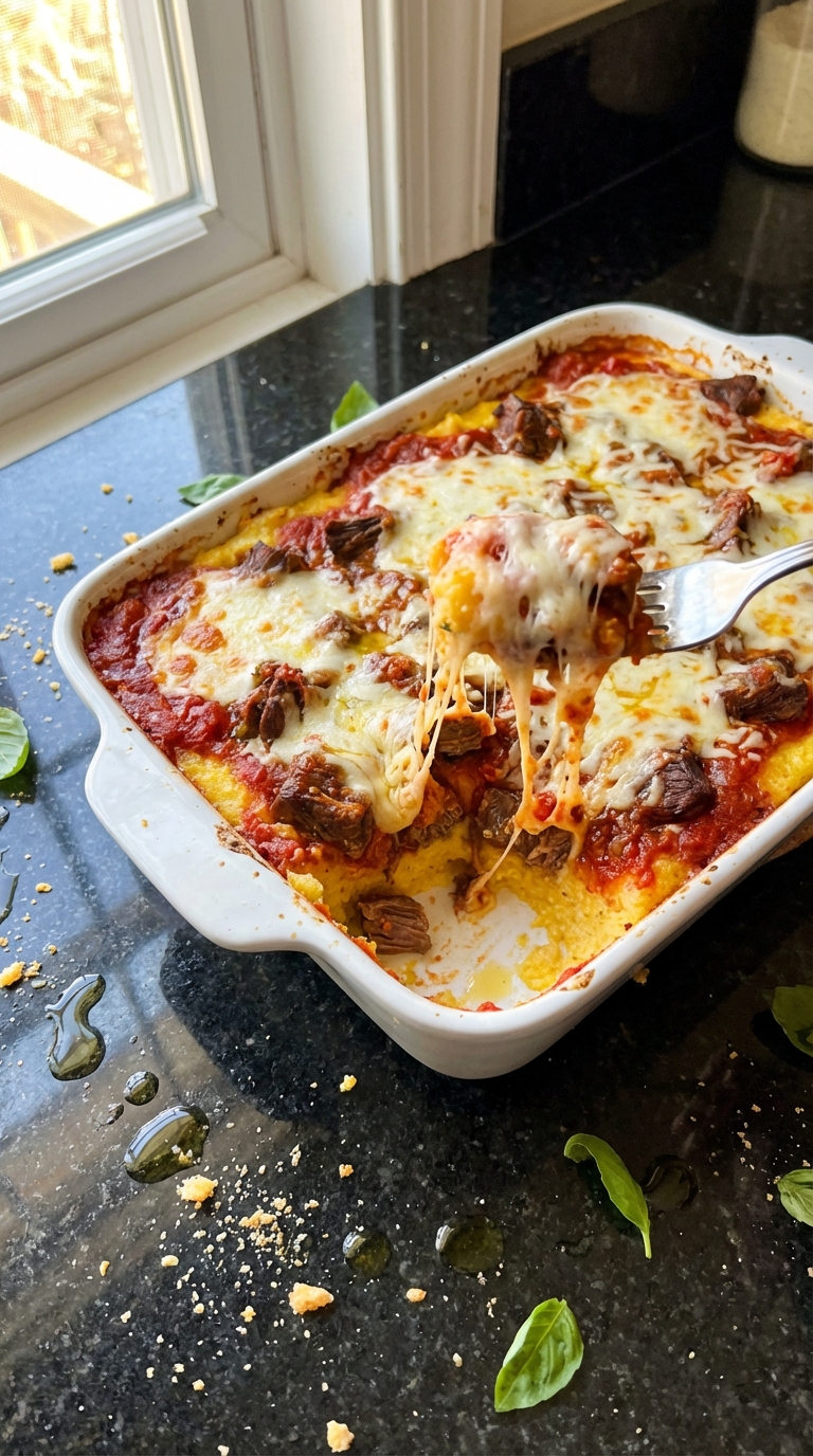 Italienischer Rind Polenta Auflauf