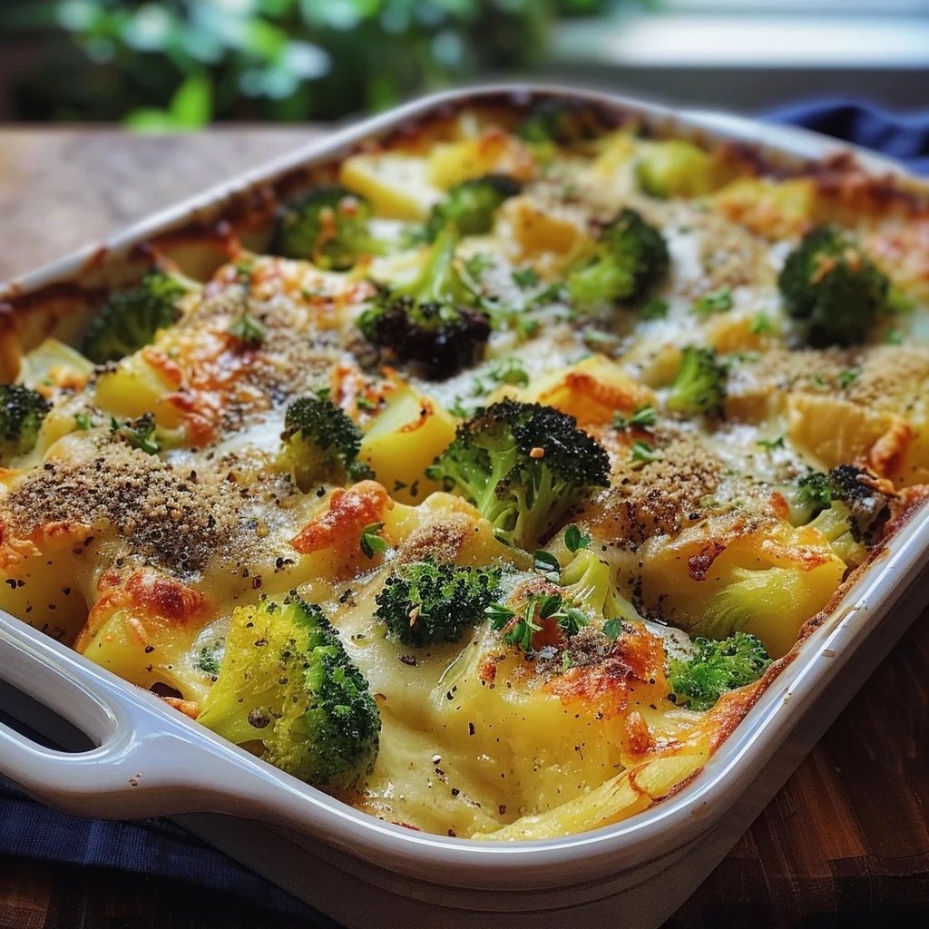 Kartoffel-Brokkoli-Rosenkohl Auflauf