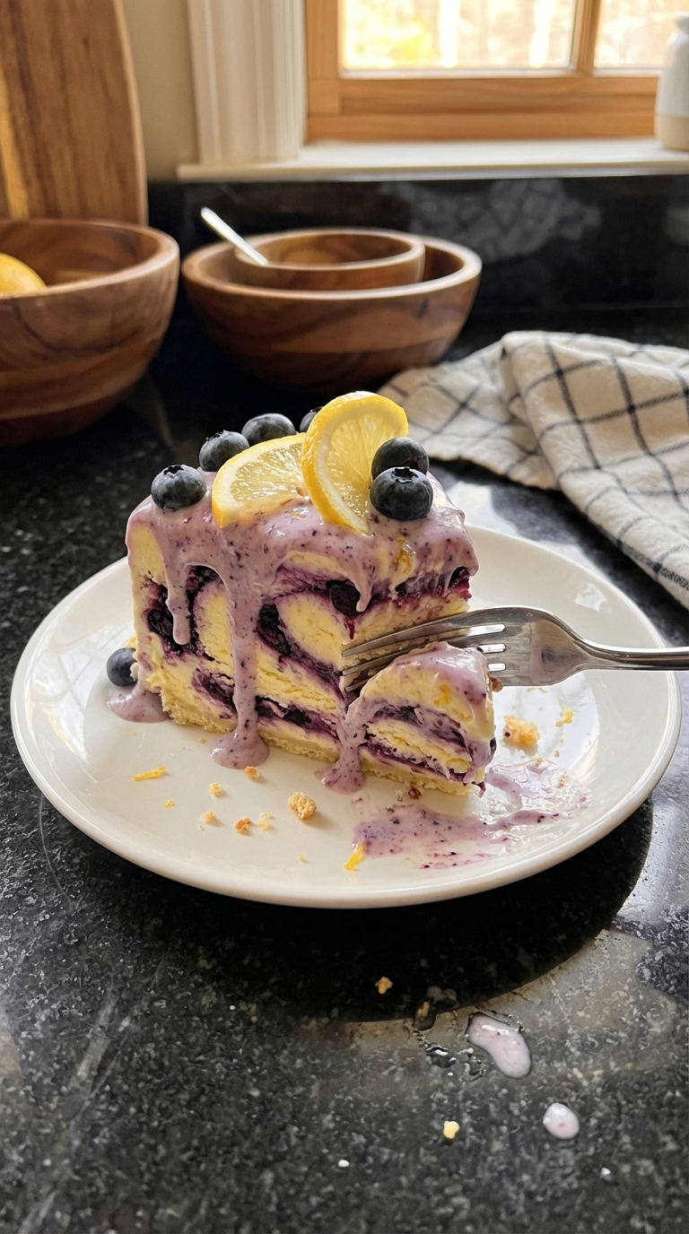 Heidelbeer Zitronen Eistorten Kuchen​