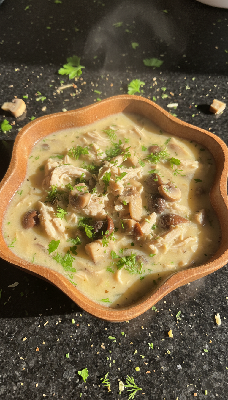 Pilz Hähnchen Suppe Genuss