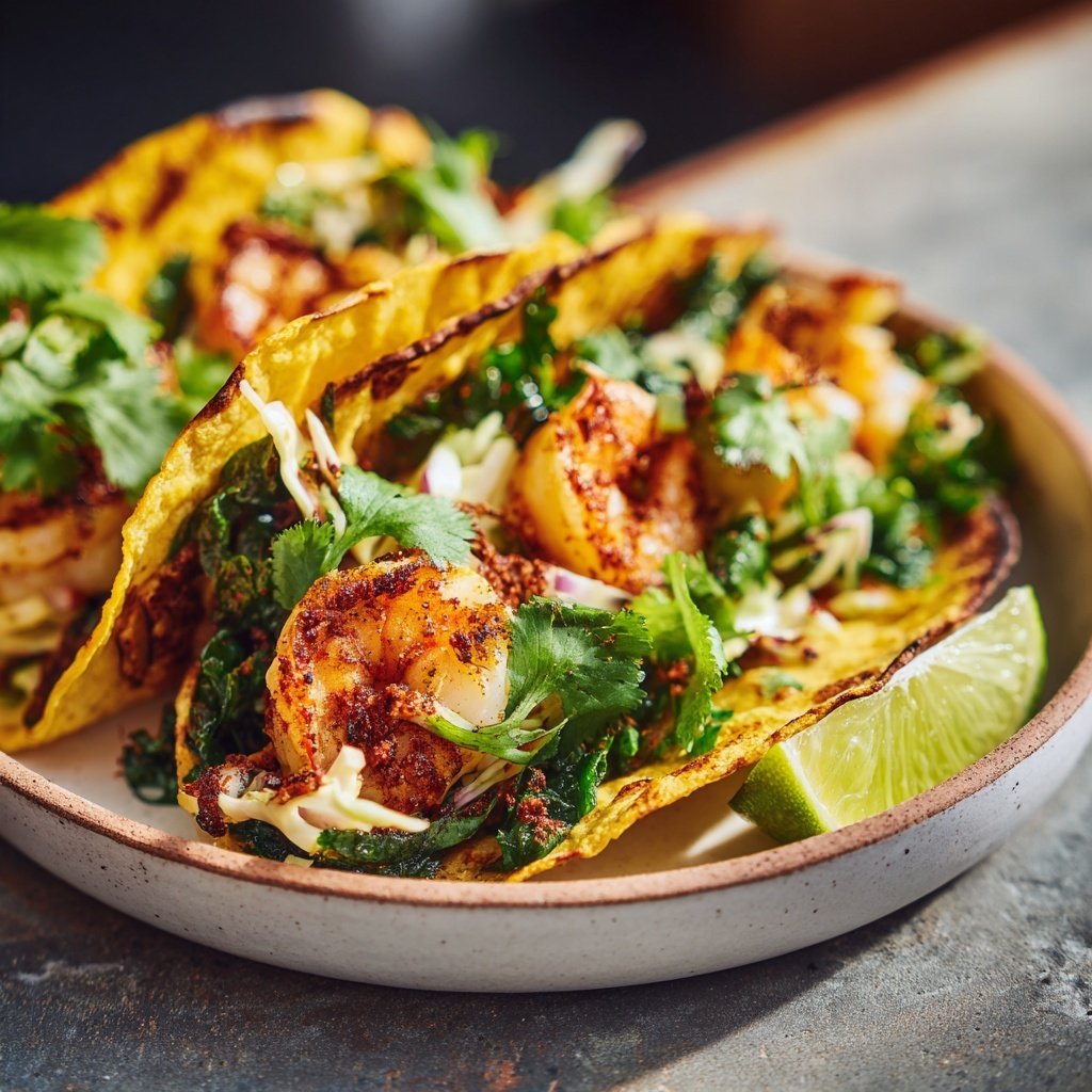 Gegrillte Garnelen Tacos mit Krautsalat