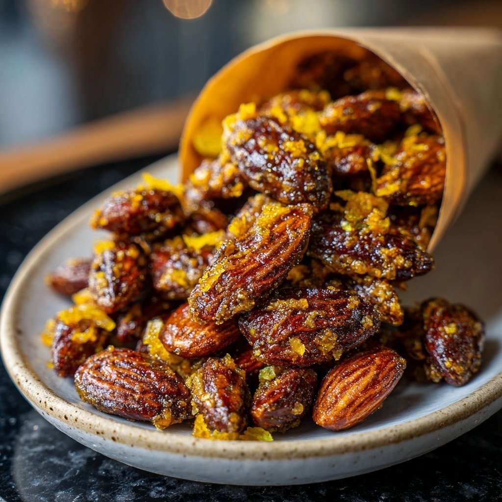 Gebrannte Mandeln mit Orange und Kardamom