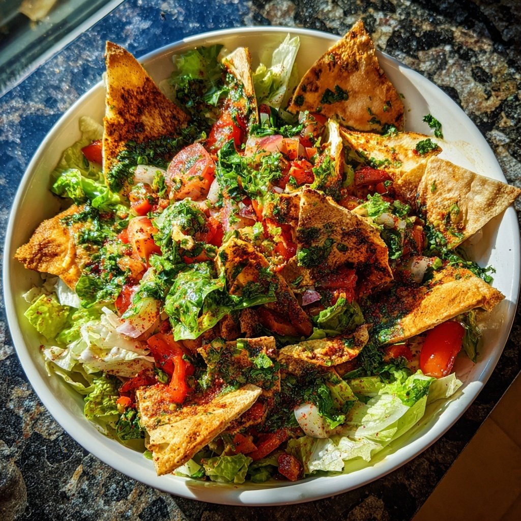 Fattoush-Salat mit Sumach