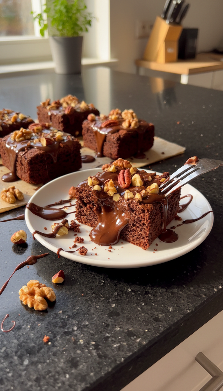 Nussige Sauerteig Brownie Küchlein​